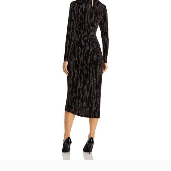 Aqua Womens Black Cutou Long Metallic Cocktail and Party Dress NWT XL size 16 - Picture 5 of 5